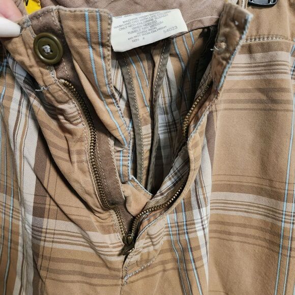 Gap Men's Khaki Shorts Multicolor Plaid Casual Cotton Flat Front Size 40W - Picture 3 of 7
